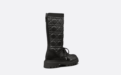 Kids Dior Black Cannage Technical Fabric Boots-  Eu 33/ UK 1