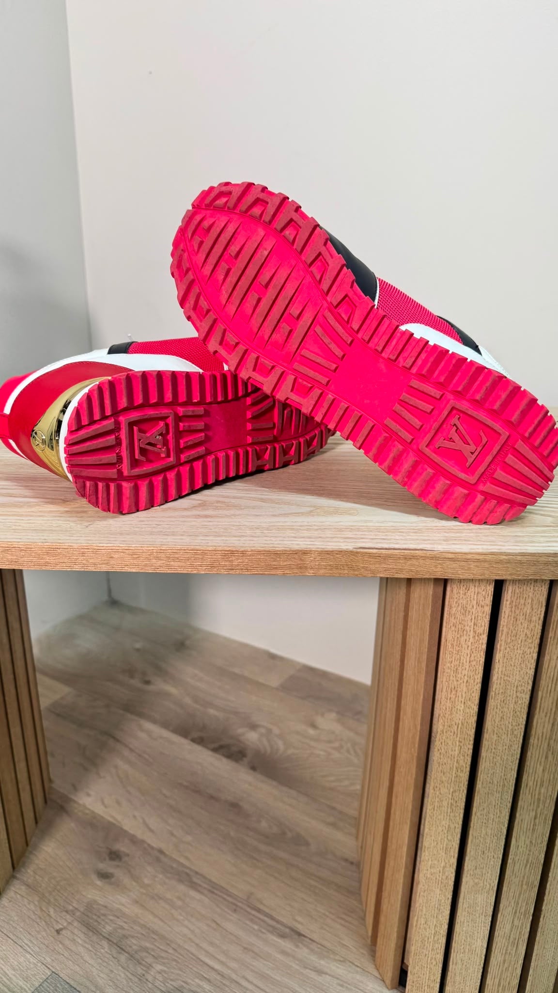 Louis Vuitton Run Away Pink White & Black Trainers - UK 3.5