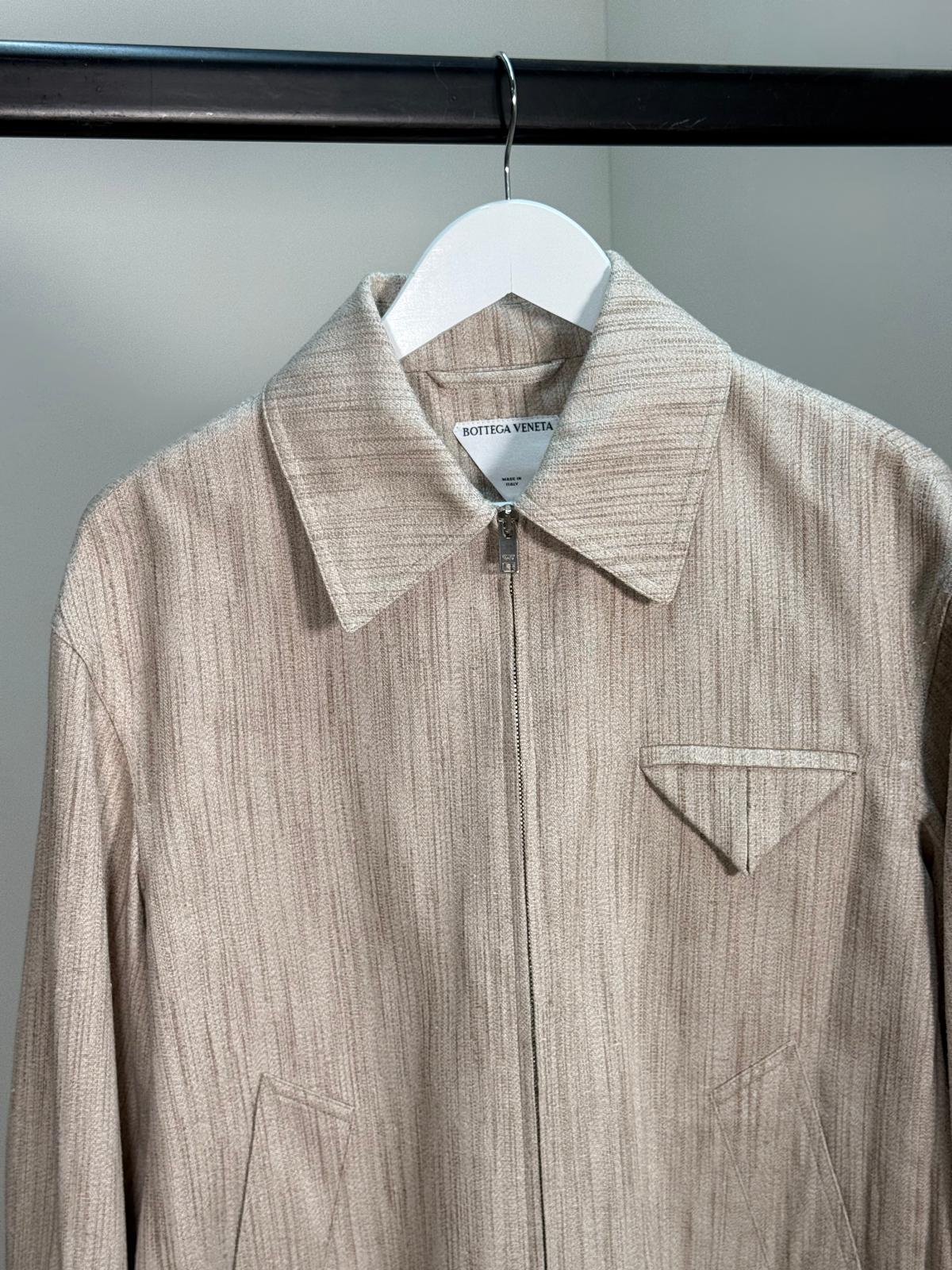 Bottega Veneta Mens Woven Kimono Blouson Natural Jacket - Size 46/Small