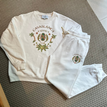Casa Blanca Tennis Club WhiteJoyaux D'Afrique Embellished Tracksuit Set - L/XL
