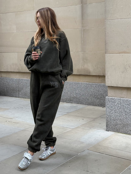 Alexander Wang Glitter Effect Terry Jumper Tracksuit Set-Small