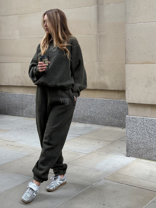 Alexander Wang Glitter Effect Terry Jumper Tracksuit Set-Small