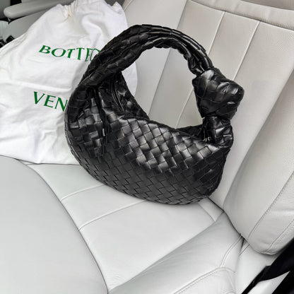 Bottega Veneta Black Lambskin Leather Jodie Suede Hobo Bag – New No Tags