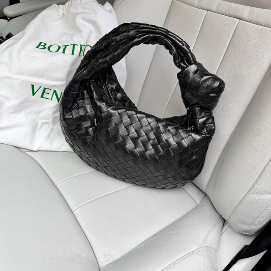 Bottega Veneta Black Lambskin Leather Jodie Suede Hobo Bag – New No Tags