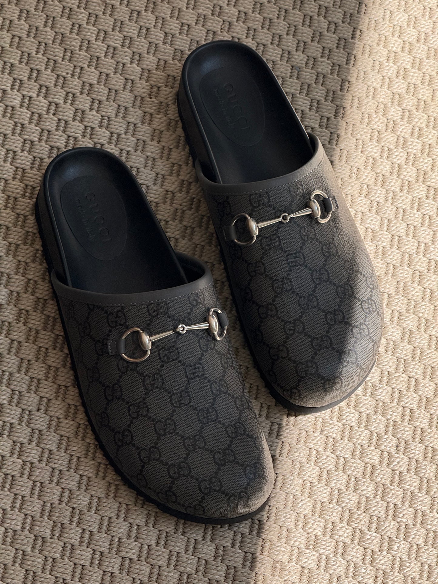 Gucci GG Horsebite Slider Mules- UK 10 Brand New