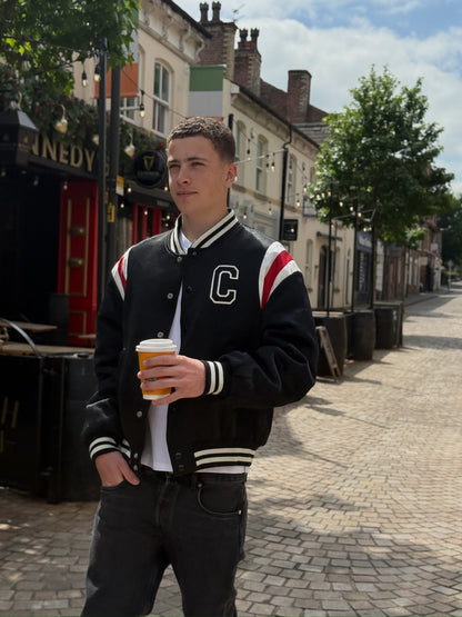 Celine Logo Varsity Bomber-50, UK Large