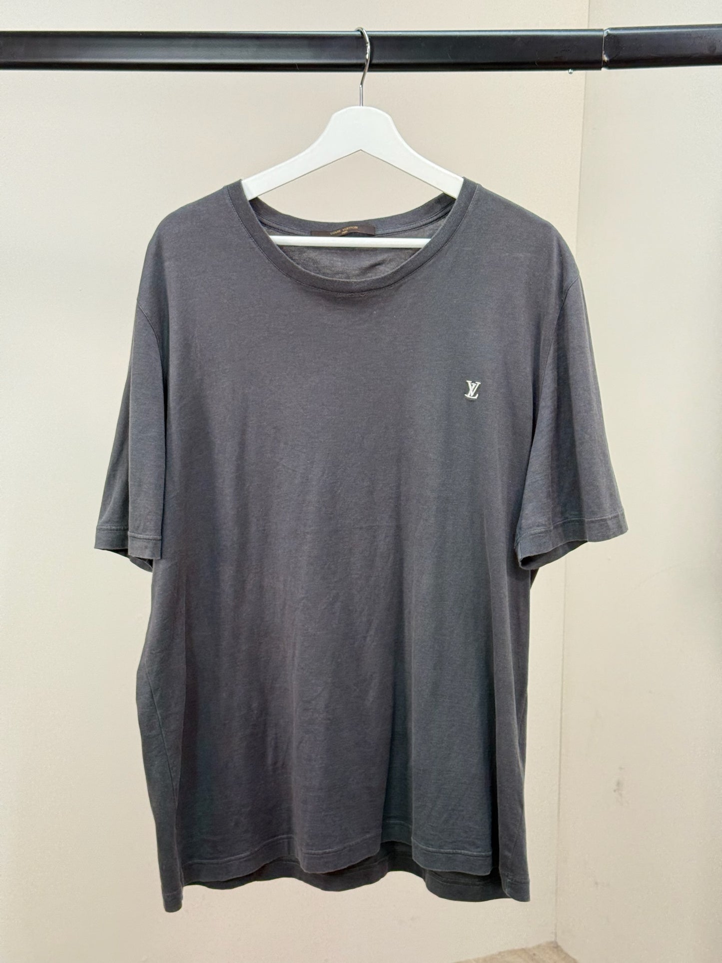 Louis Vuitton Grey Old School LV Logo T-Shirt - 4XL