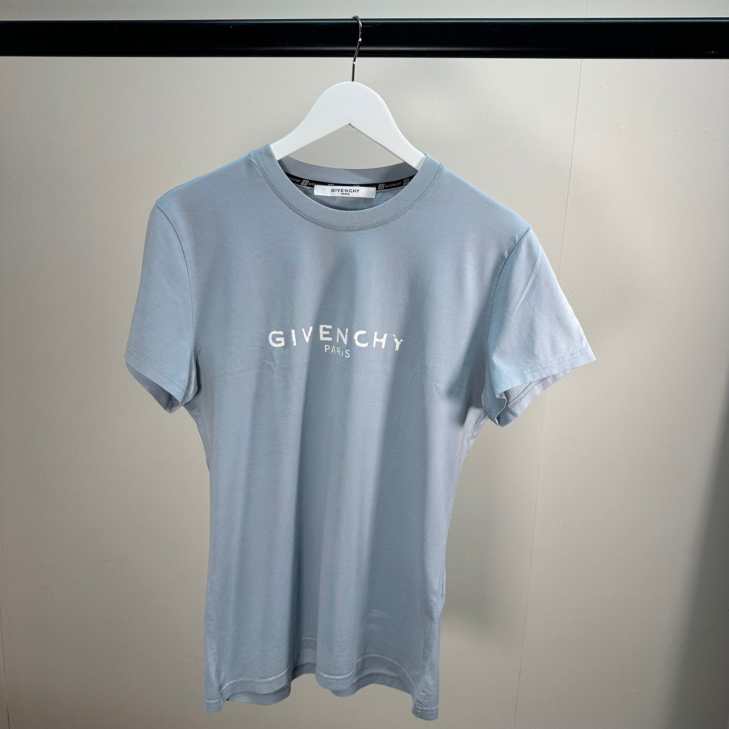 Givenchy Baby Blue Logo T-Shirt – Small (Slim Fit)