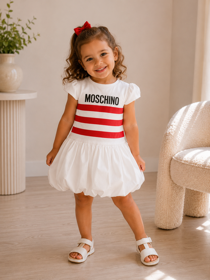 Kids Moschino White/Red Puffer Dress – Age 2