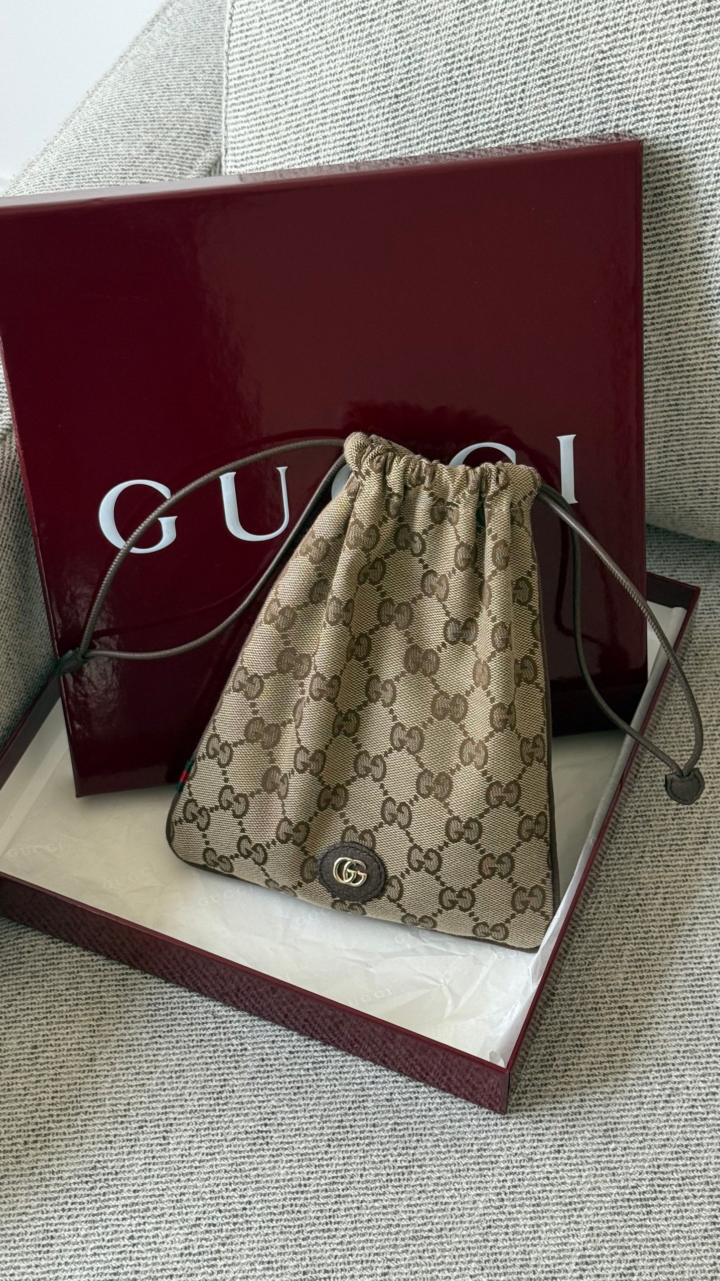 Gucci Beige & brown Minuet pouch charm