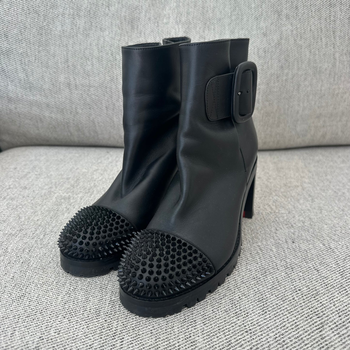 Christian Louboutin Black Spike Rubber Ankle Boots – EU 36 / UK 3