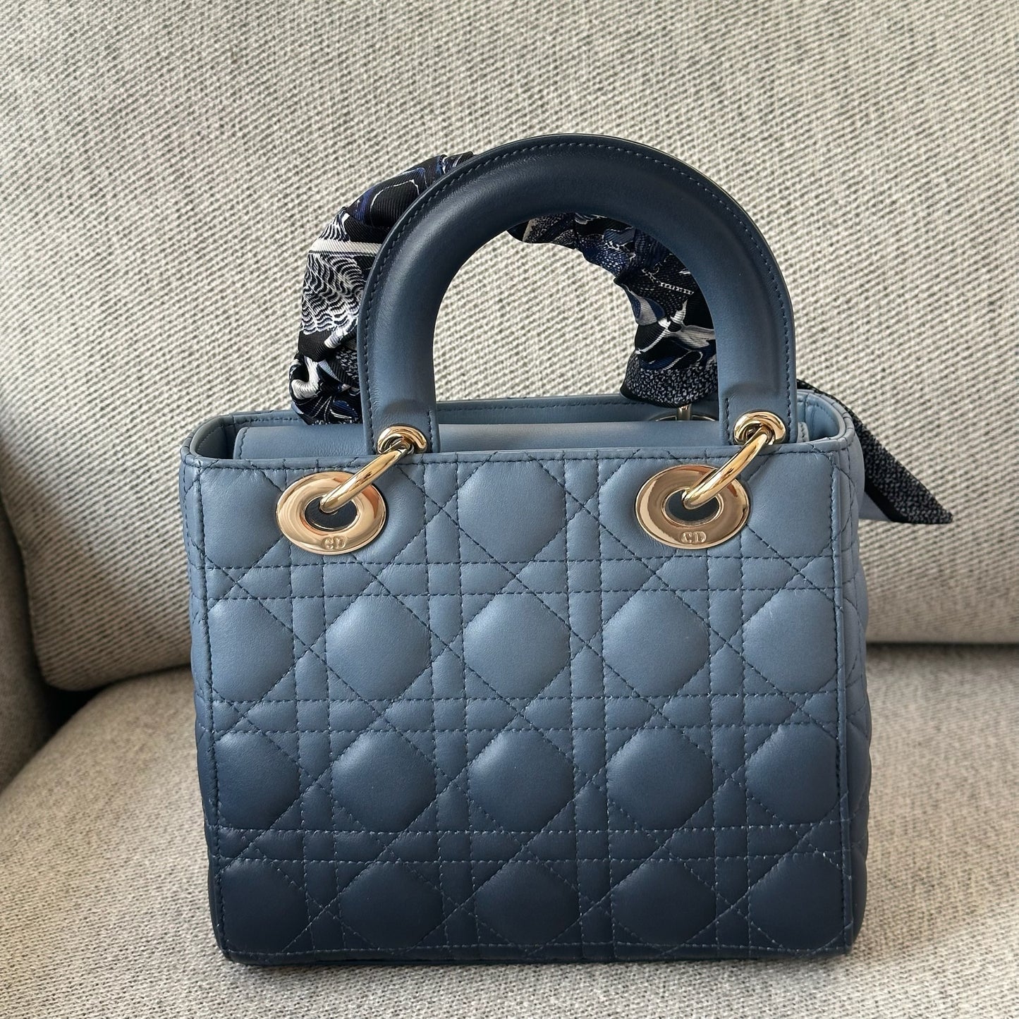 Christian Dior Small Dior My ABC Lady Dior Ombré Blu - In Box Inc Silk Twill And Long Strap