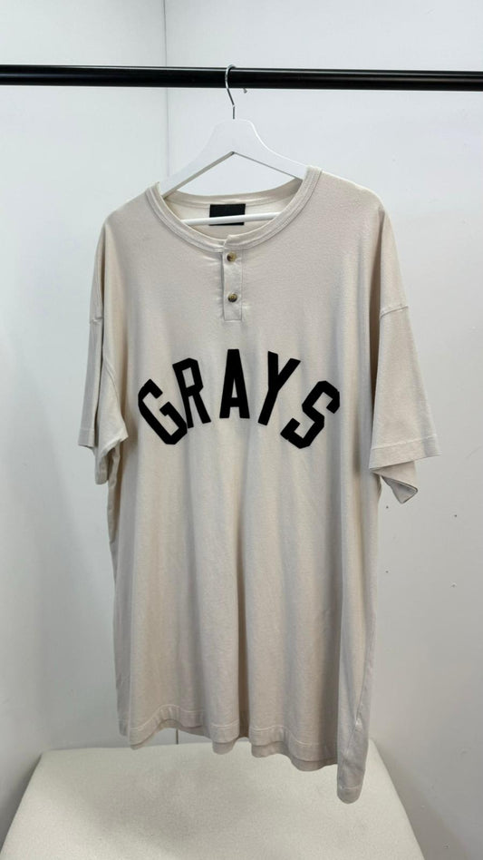Fear Of God Stone Gray’s 7 Short Sleeve Button T-Shirt - Large