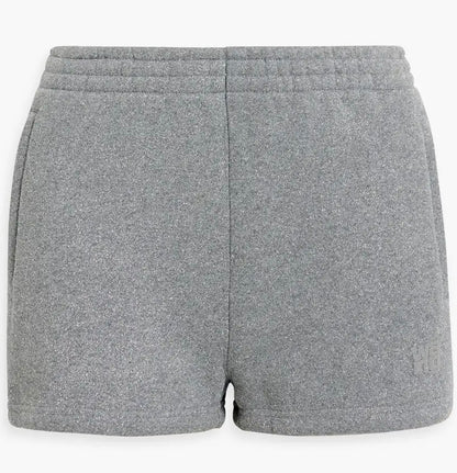 Alexander Wang Glittered Cotton-Blend Fleece Shorts - Small