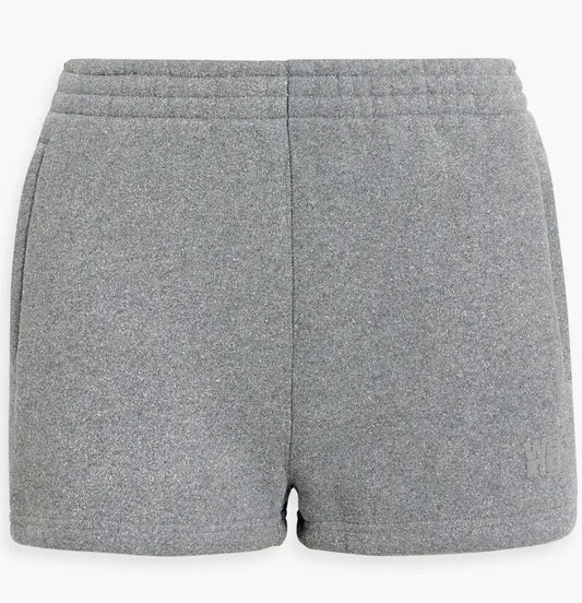 Alexander Wang Glittered Cotton-Blend Fleece Shorts - Small