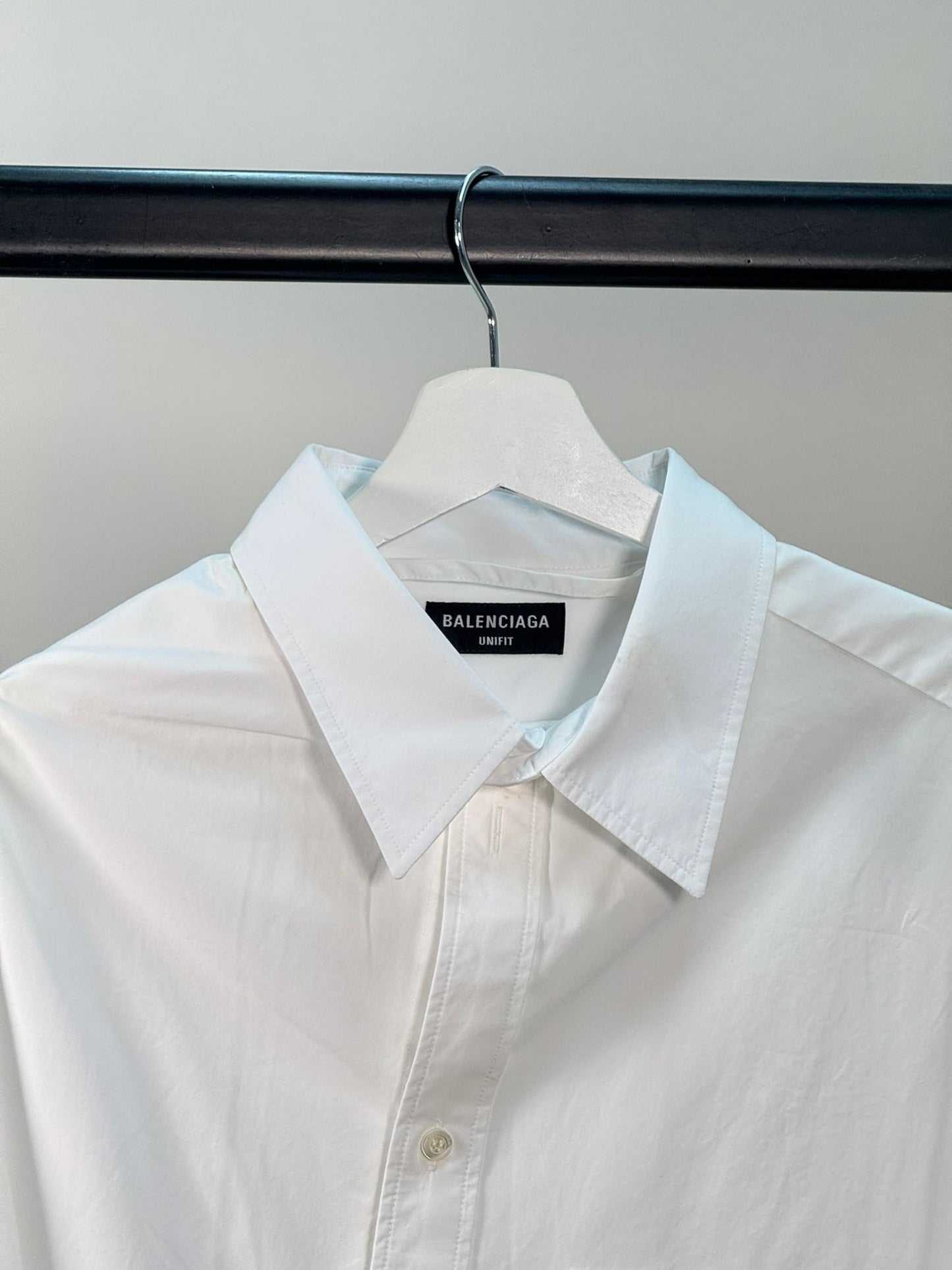 Balenciaga White Unifit Collared Shirt - Small