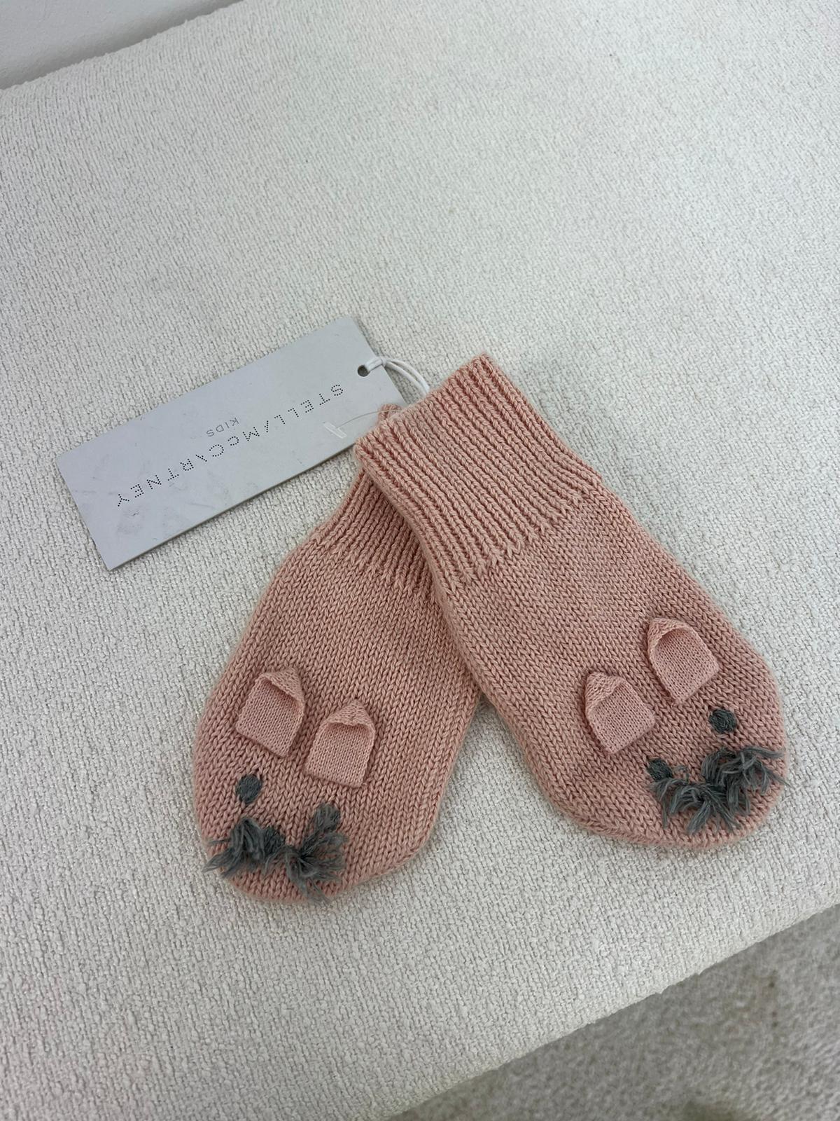 Kids Stella McCartney Pink Knitted Mittens