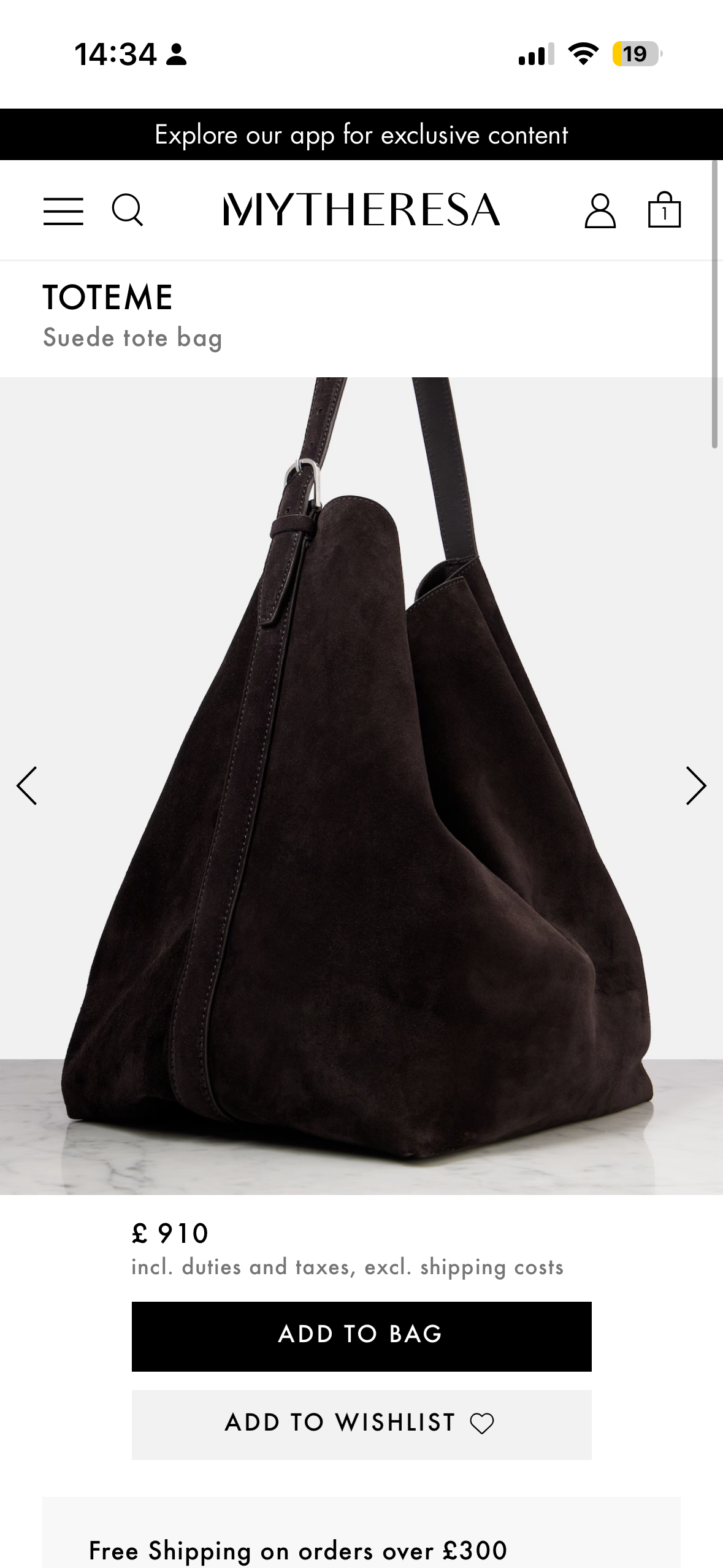 Toteme Large Tote Bag in Suede Espresso