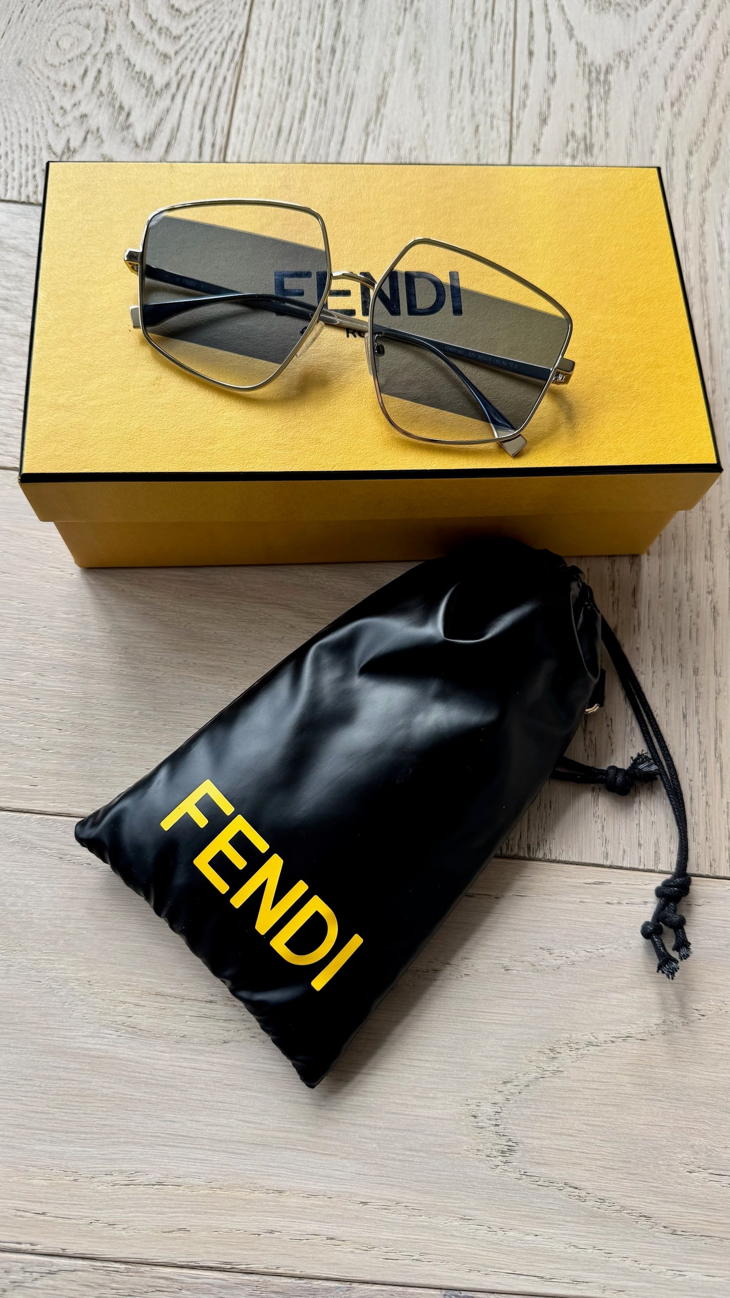 Fendi Blue Two Tone Pentagon Frame Sunglasses