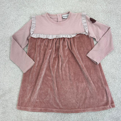 Kids Moncler Nude/Brown Suede Dress - Age 3