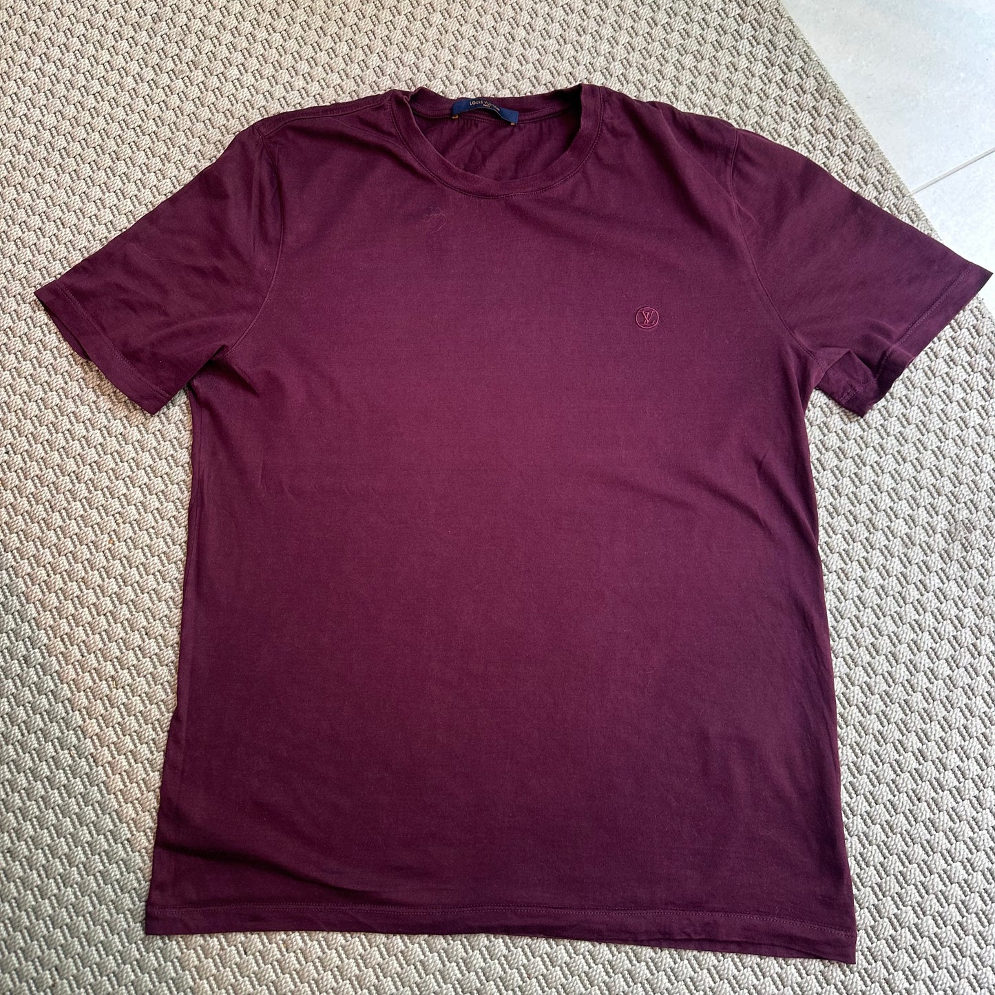 Louis Vuitton Burgundy Embossed LV Monogram T-Shirt, XXL