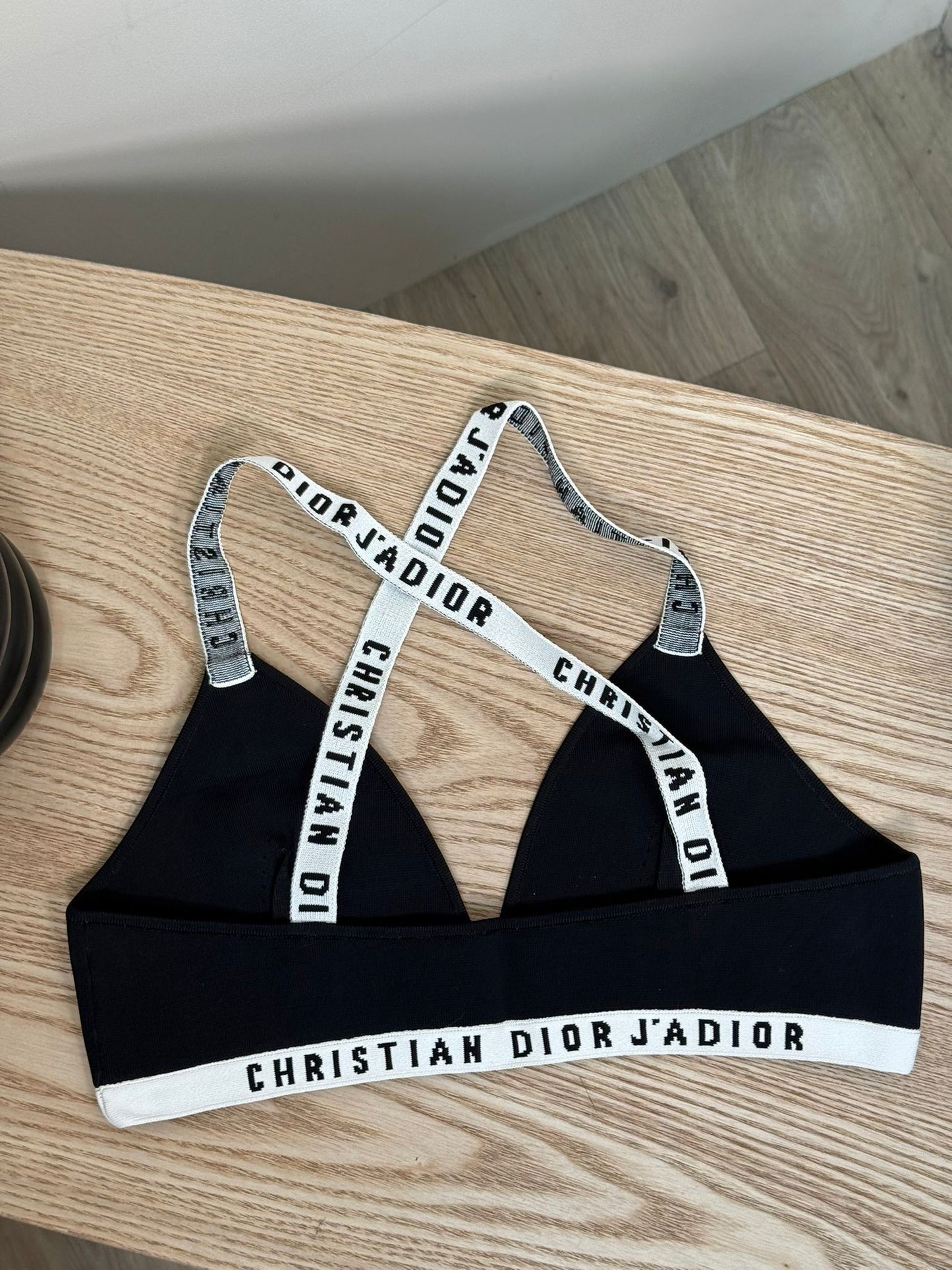 Dior White And Black Bralette High-Waisted Shorts Set - Large / Large