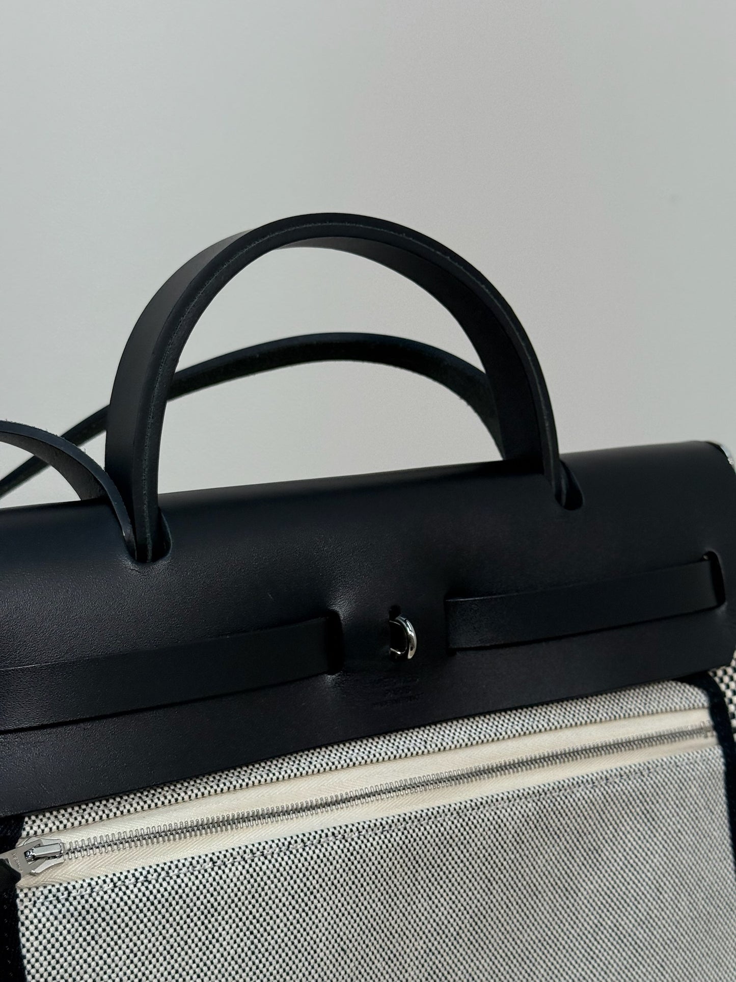 Hermès  Herbag 31 Vache Hunter Toile Quadrille Viking Black White Full Set