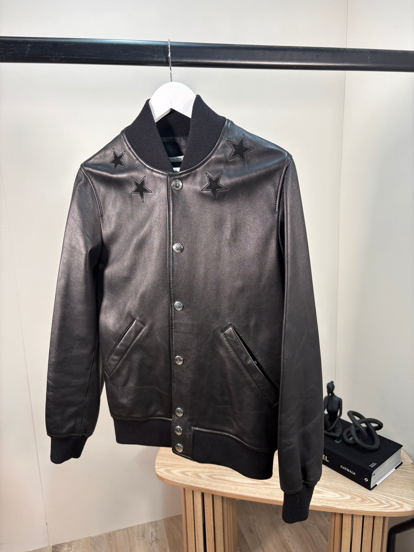 Givenchy Black Leather Jacket – UK46