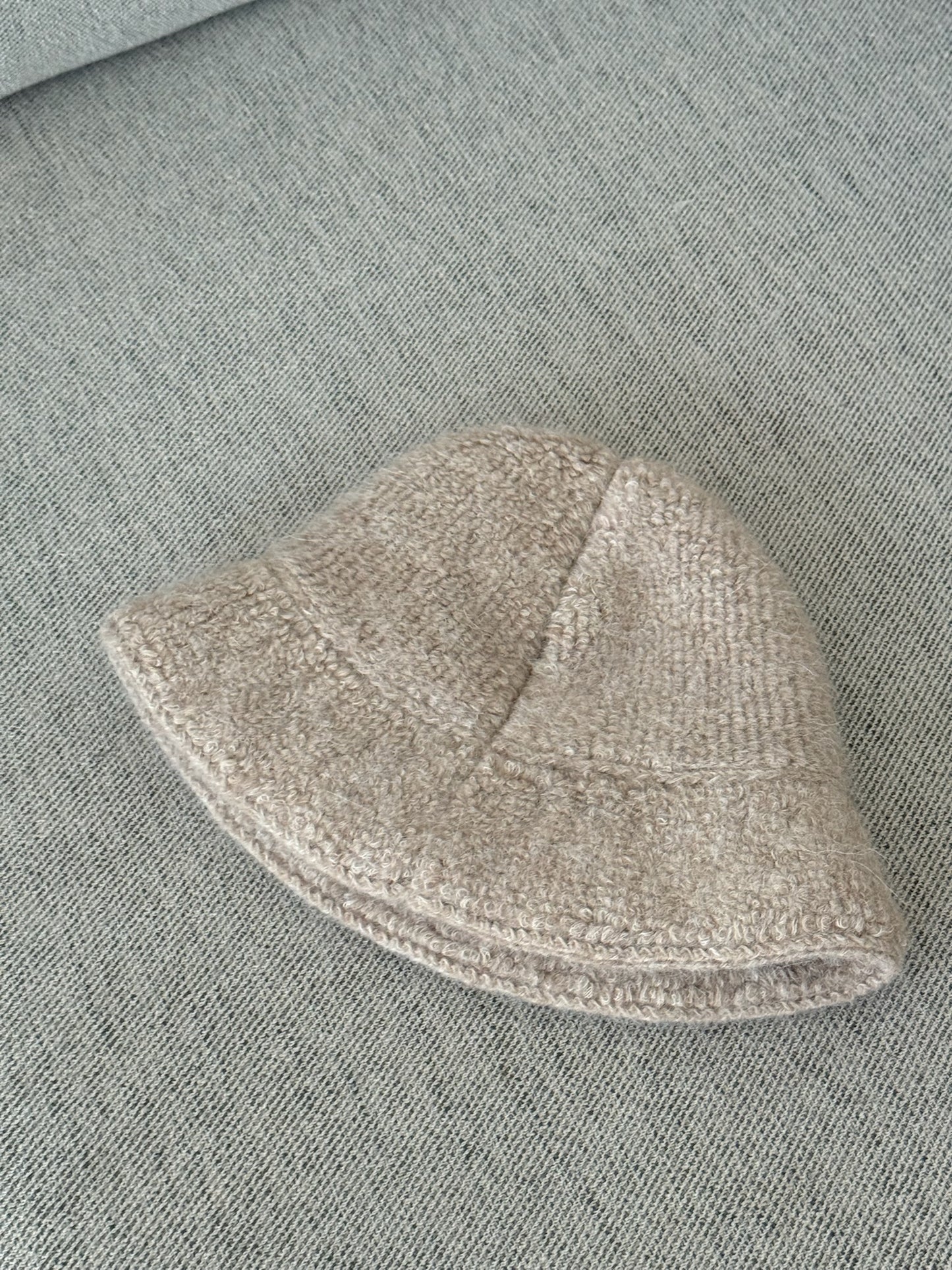 Celine Nude Triomphe Alpaca Wool Crochet Hat - One size