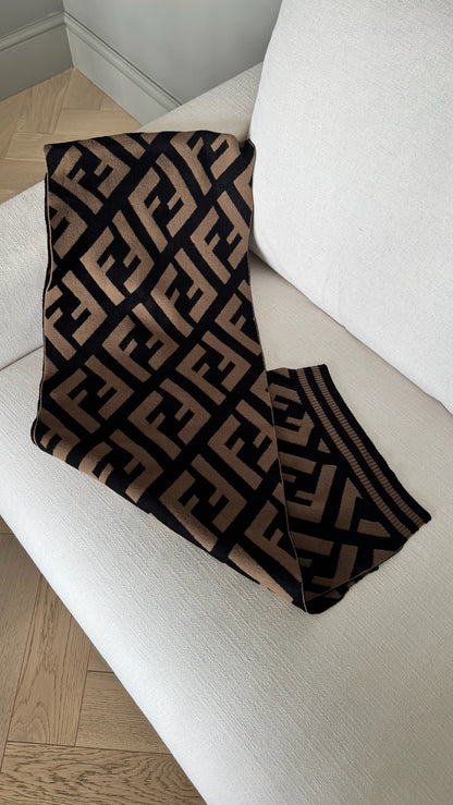 Fendi Black FF Print Scarf