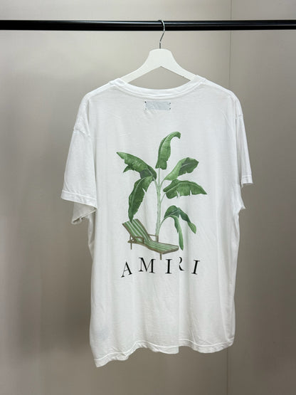 Amiri White Green Bandana Tree T-Shirt - 38/M