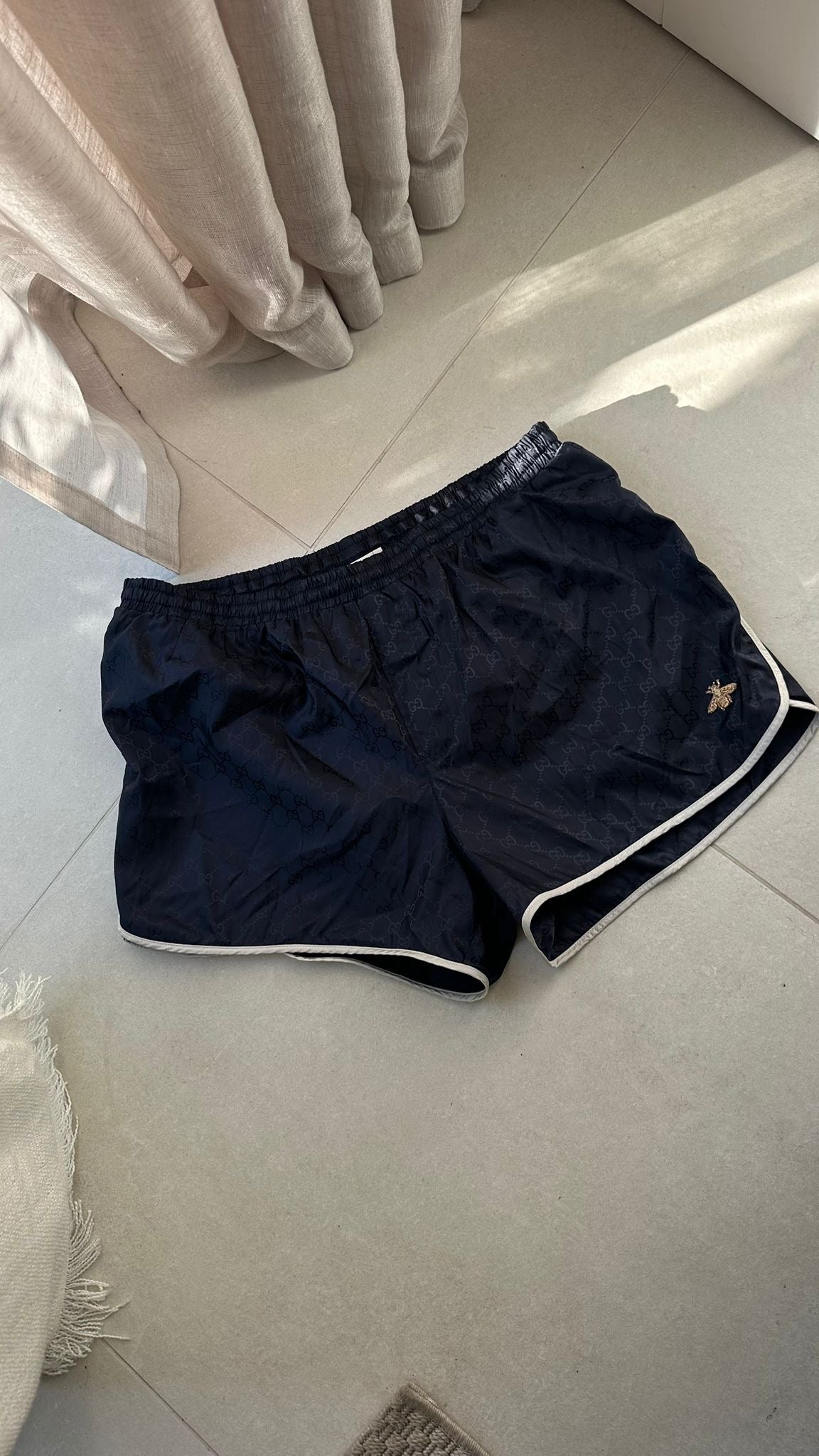 Gucci Navy GG Monogram Print Swim Shorts - 52/XL