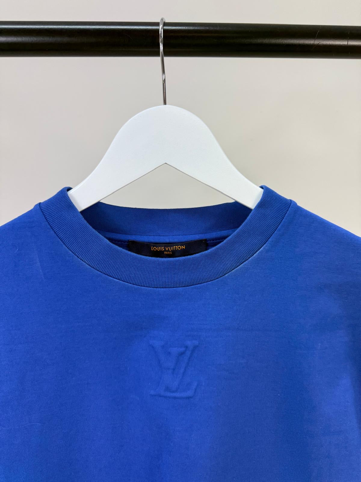 Louis Vuitton Blue LV Embossed Logo on Back T-Shirt - XS