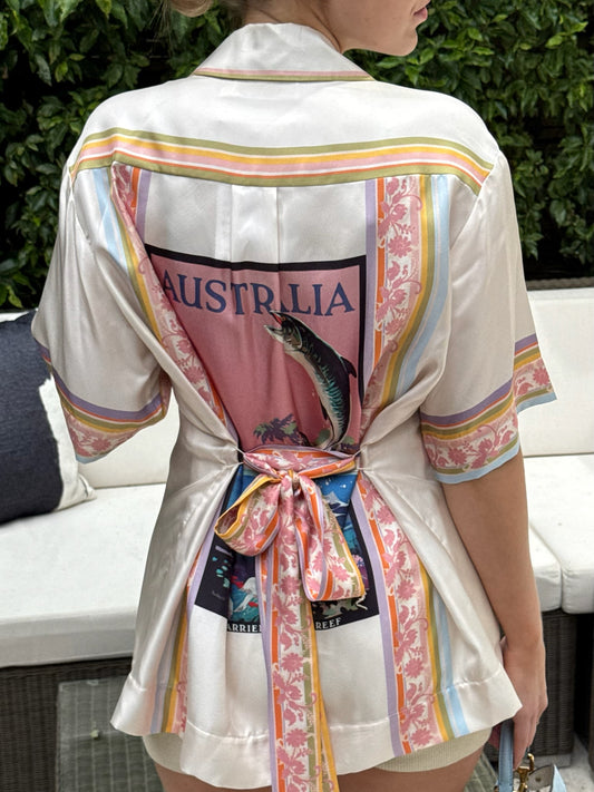 Zimmermann Silk Cream Australia Shirt- 0 / UK 6