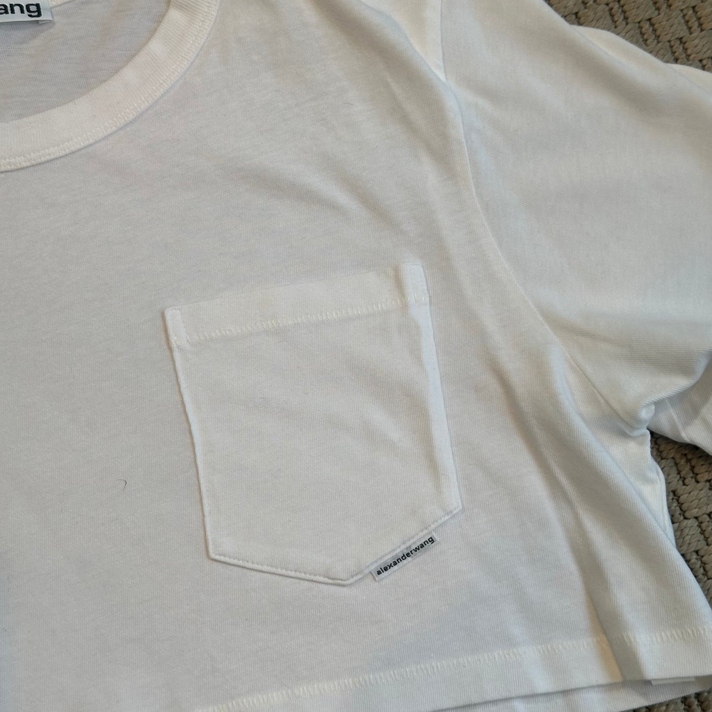 Alexander Wang White Logo Crop Top - Medium