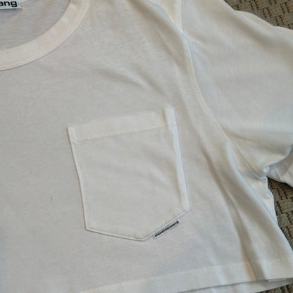 Alexander Wang White Logo Crop Top - Medium