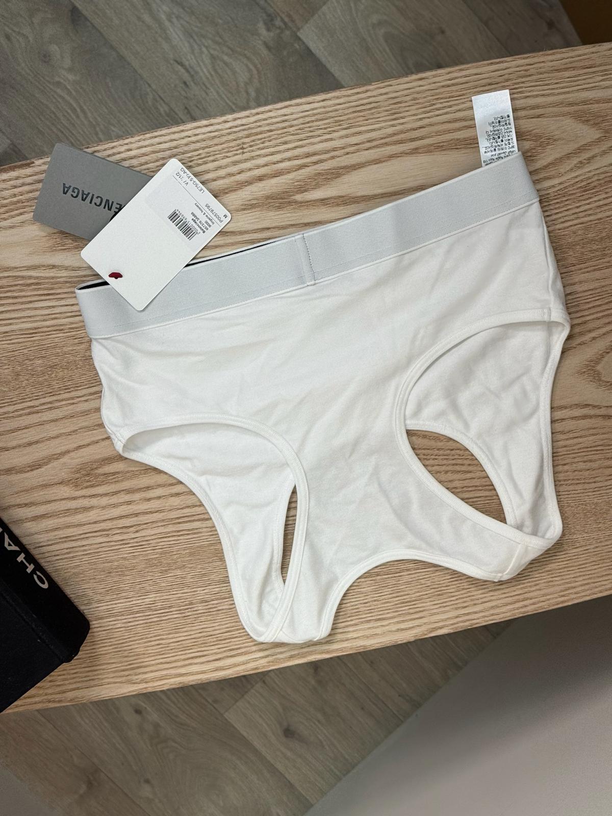 Balenciaga White Black Logo BB Crop Top - Medium