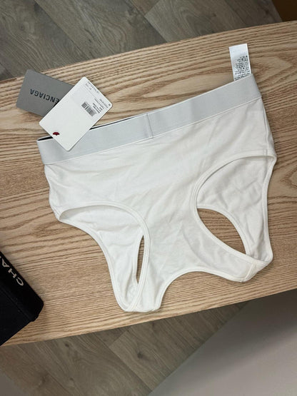 Balenciaga White Black Logo BB Crop Top - Medium