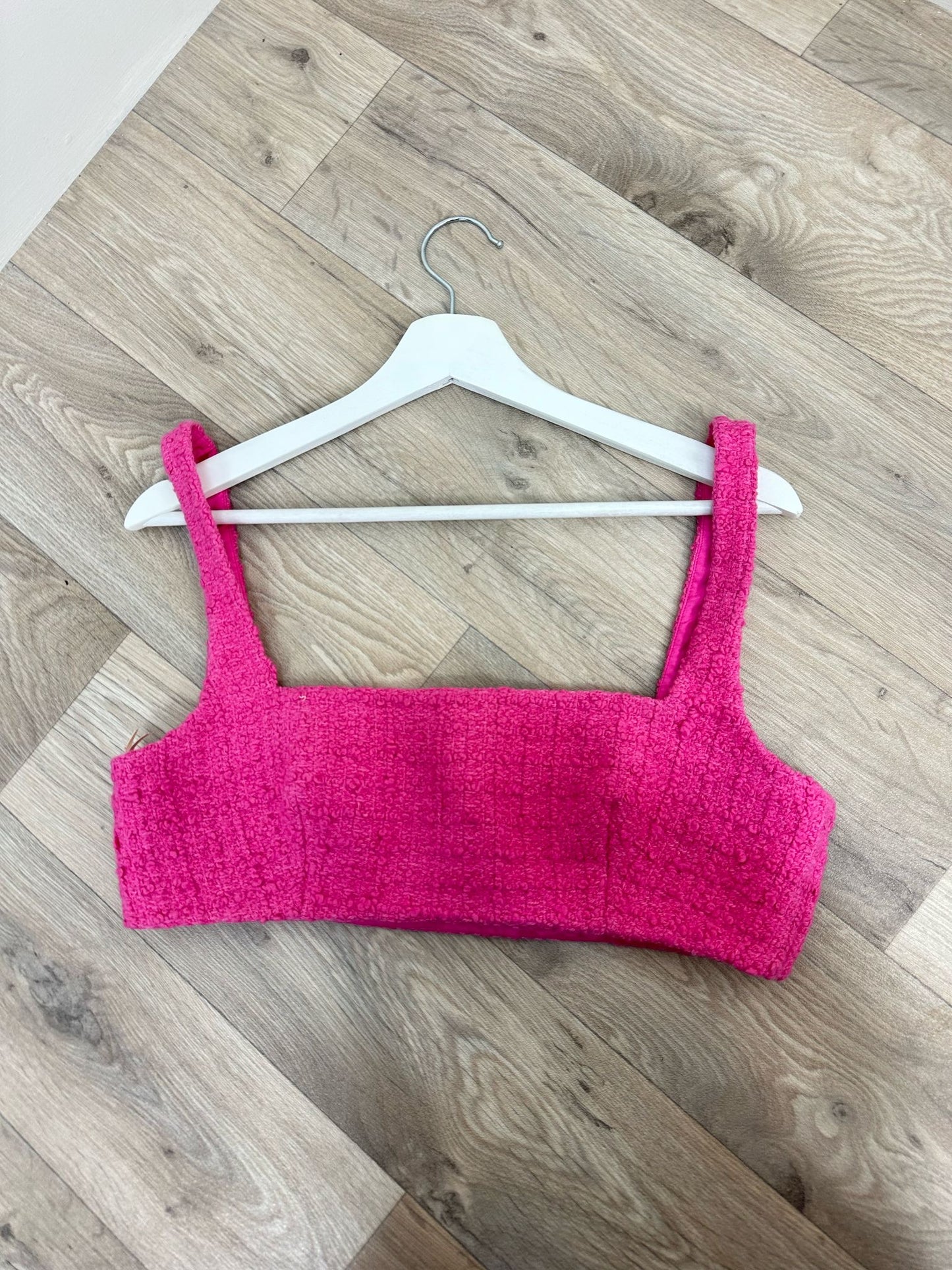 Valentino Pink Tweed Bralette UK12