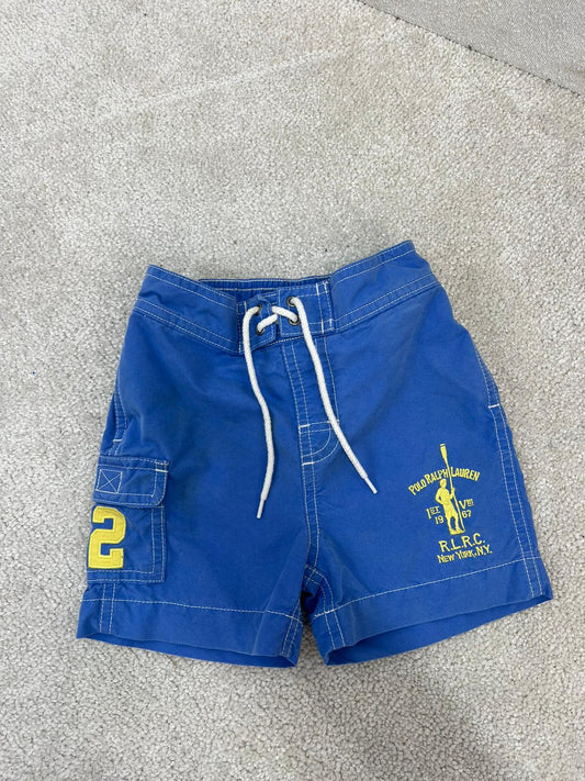 Kids Ralph Lauren Blue Yellow logo Swimshorts - Age 9M