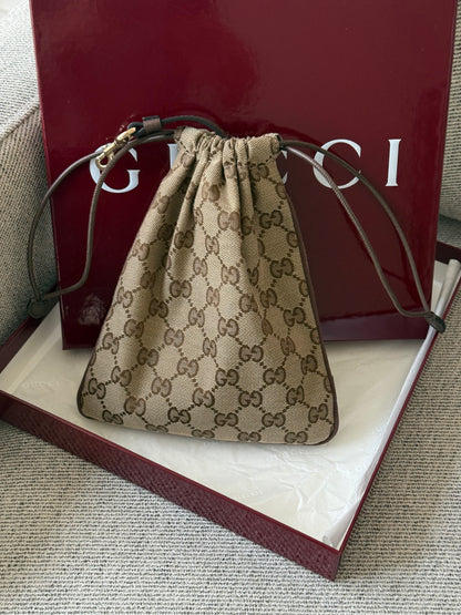 Gucci Beige & brown Minuet pouch charm