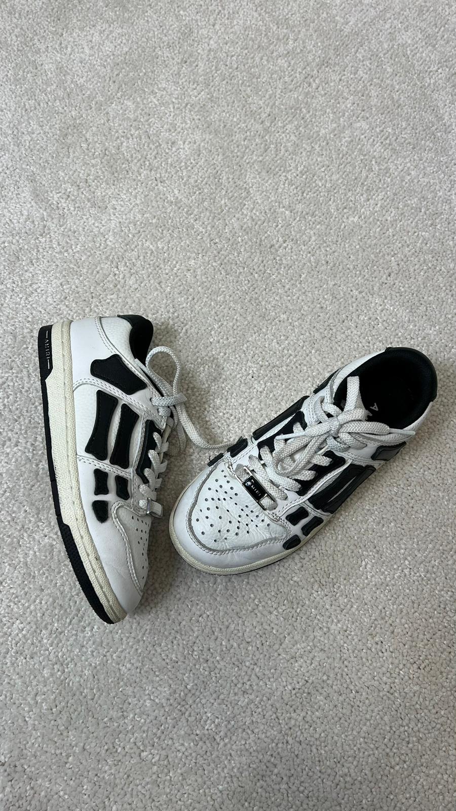 Kids Amiri White & Black Bone Trainers - EU 29