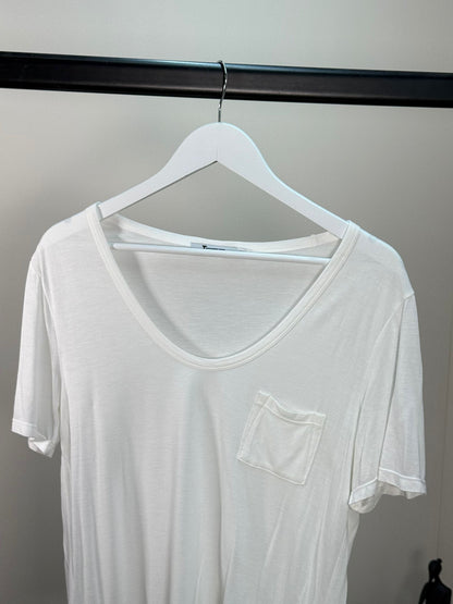 Alexander Wang White Top Pocket Cotton T-shirt - Small