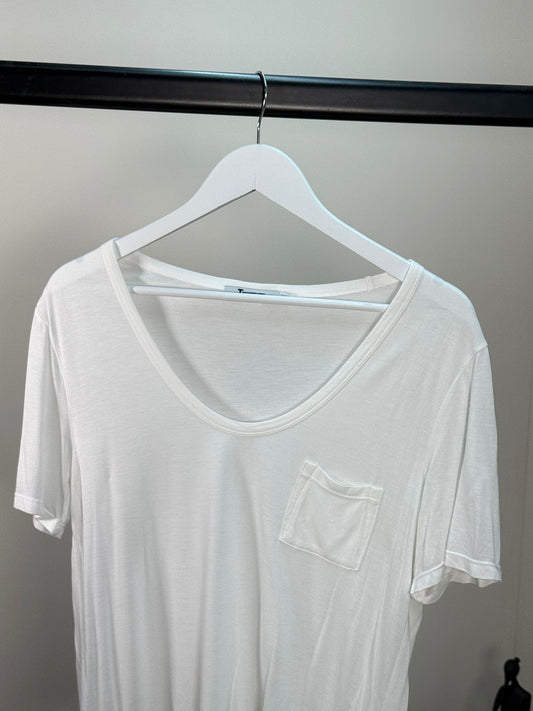 Alexander Wang White Top Pocket Cotton T-shirt - Small