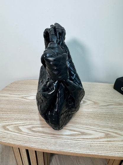 Bottega Veneta Black Lambskin Leather Jodie Suede Hobo Bag – New No Tags