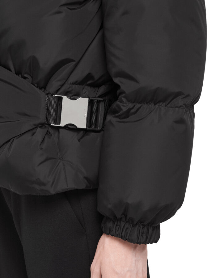 Prada Black Re-Nylon Belt Bag Padded Coat - 40/M
