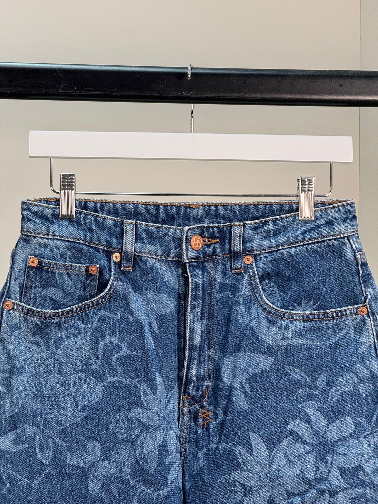 Ksubi Blue Denim Florall Jeans - 28"