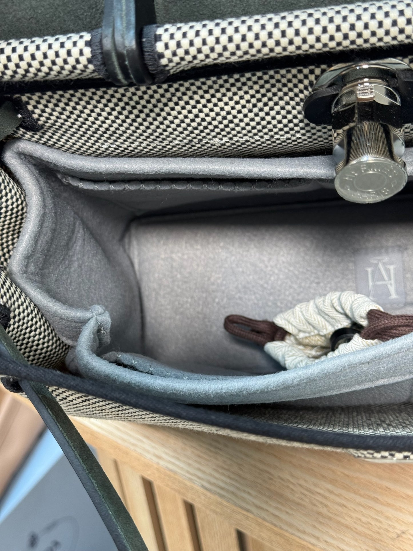 Hermès  Herbag 31 Vache Hunter Toile Quadrille Viking Black White Full Set