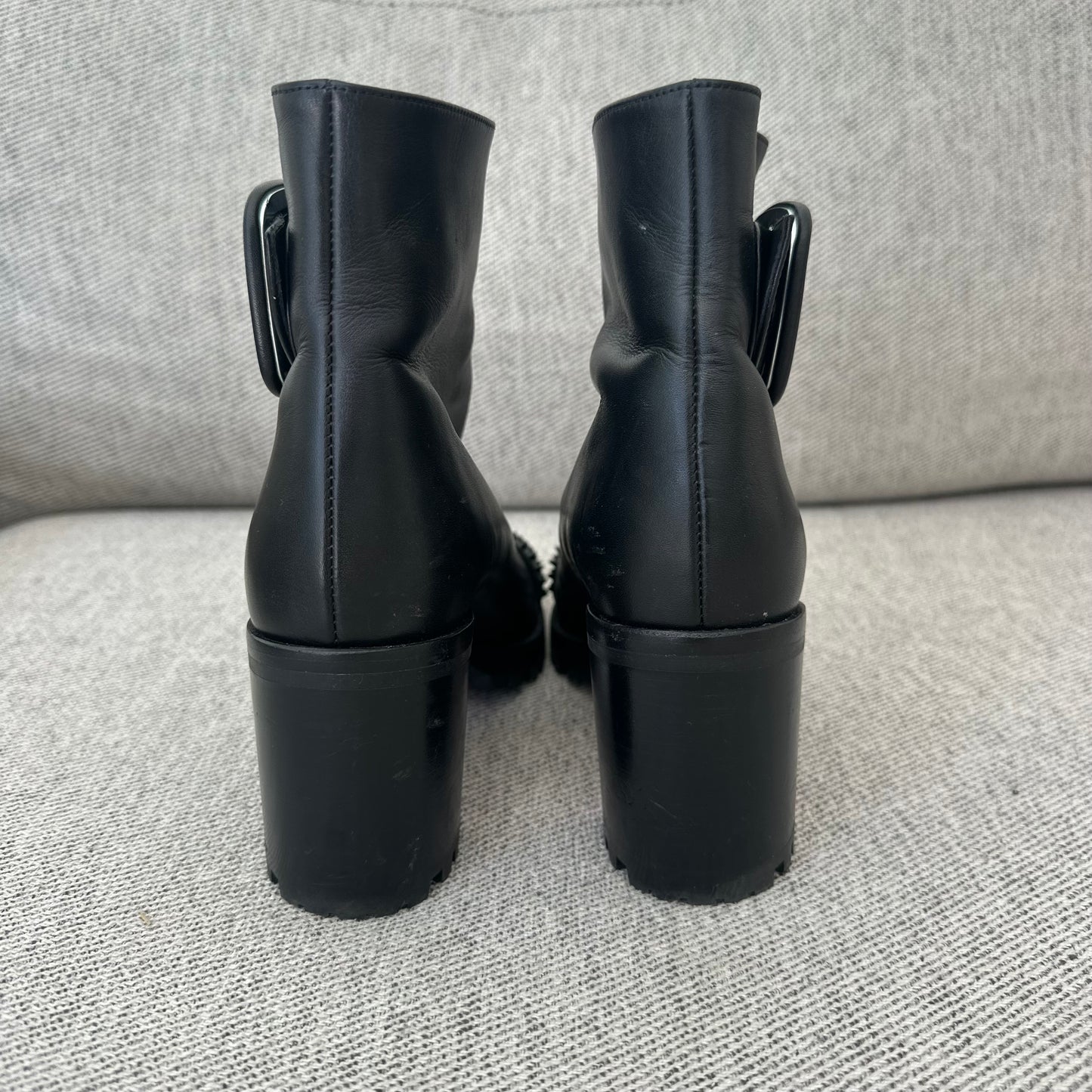 Christian Louboutin Black Spike Rubber Ankle Boots – EU 36 / UK 3