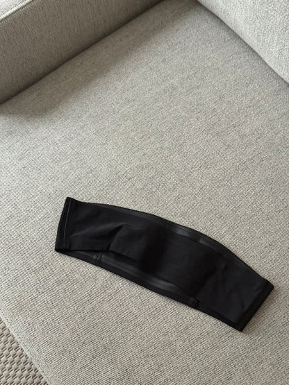 Prada Black Red Logo Bandeau Top - Medium